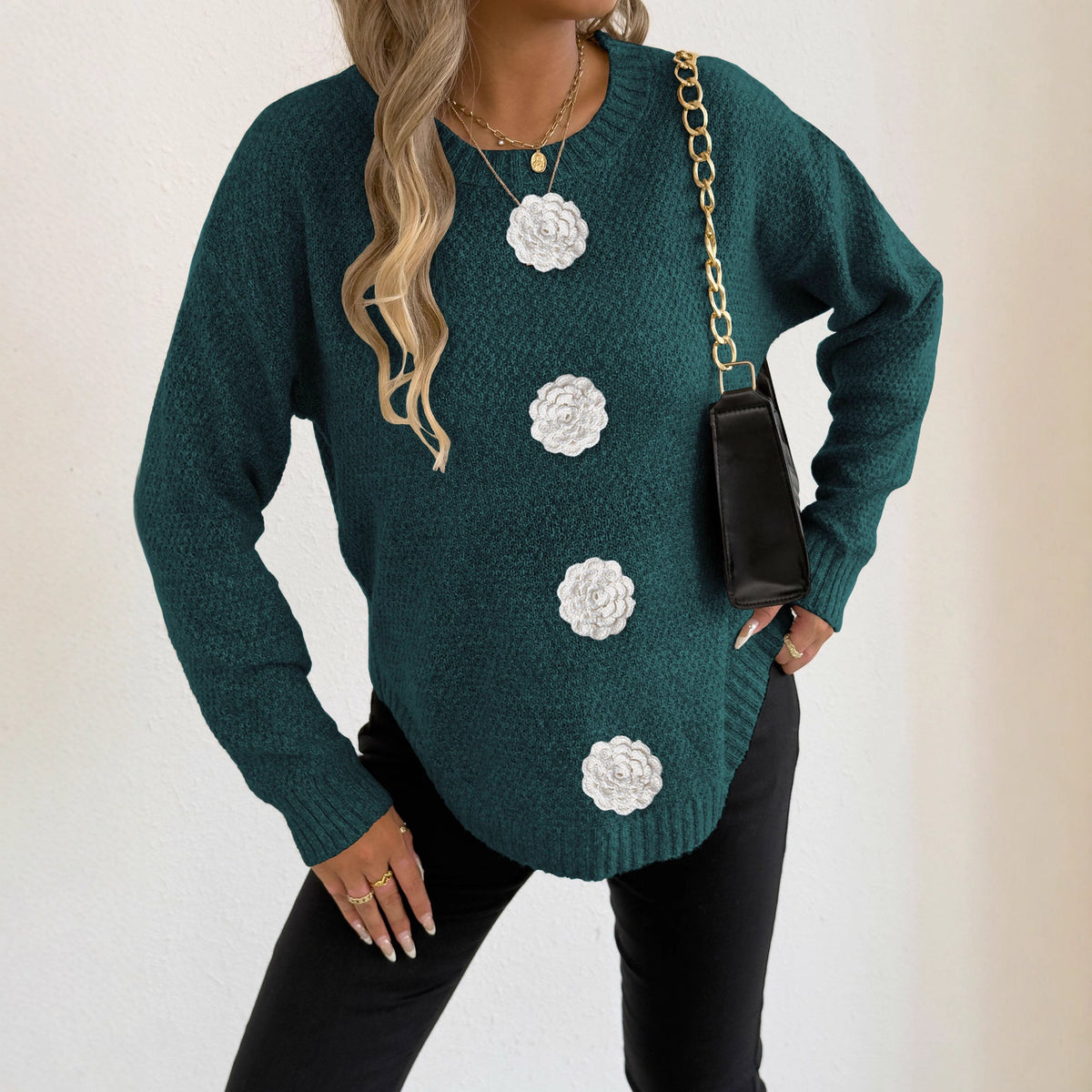 Womens Tops Cross-border European and American Fashion Three-dimensional