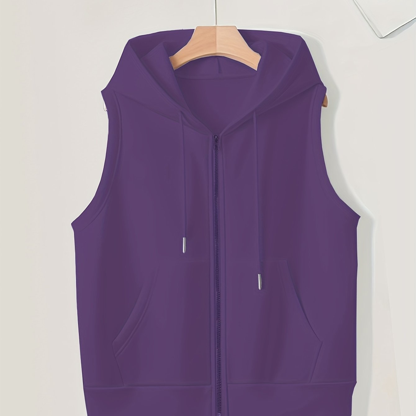 Plus Size Hooded Zip-Up Pocket Jacket