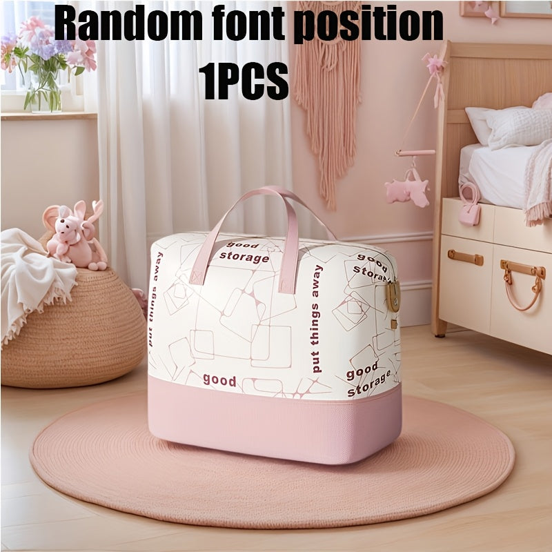 Heavy‑Duty Large Storage Bag with Zipper Compartments, Moisture‑Proof Top Lid, Ultra‑Thick Pink/White Design