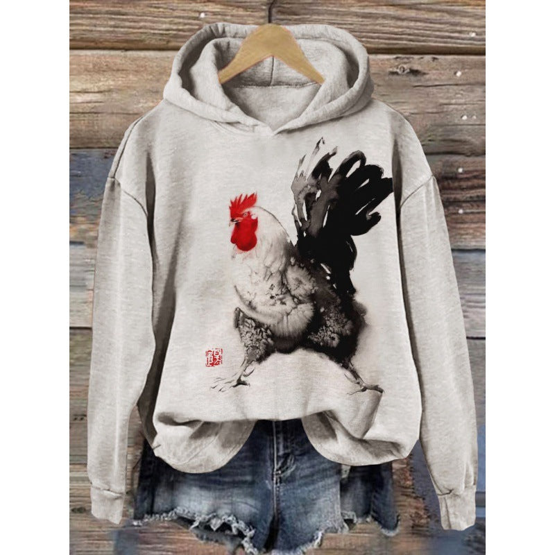 Women's Trendy Digital Print Graphic Hoodie