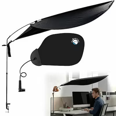 Portable Pop‑Up Cubicle Desk Shade Set – Large and Small Light Shield Canopy for Privacy, Sun Glare Blocking and Draft Protection