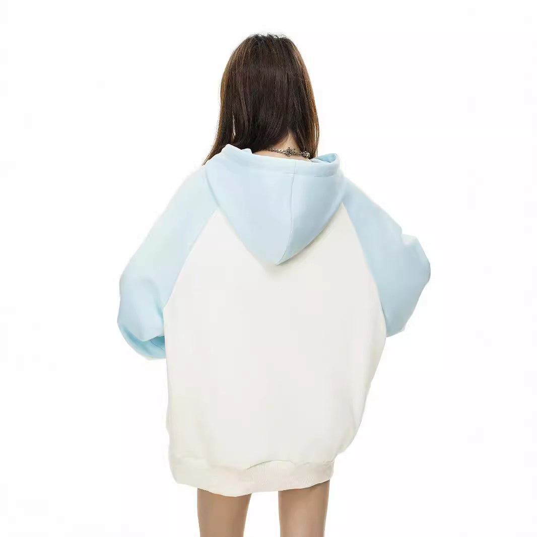 Cozy Embroidered Dog Casual Loose Hoodie