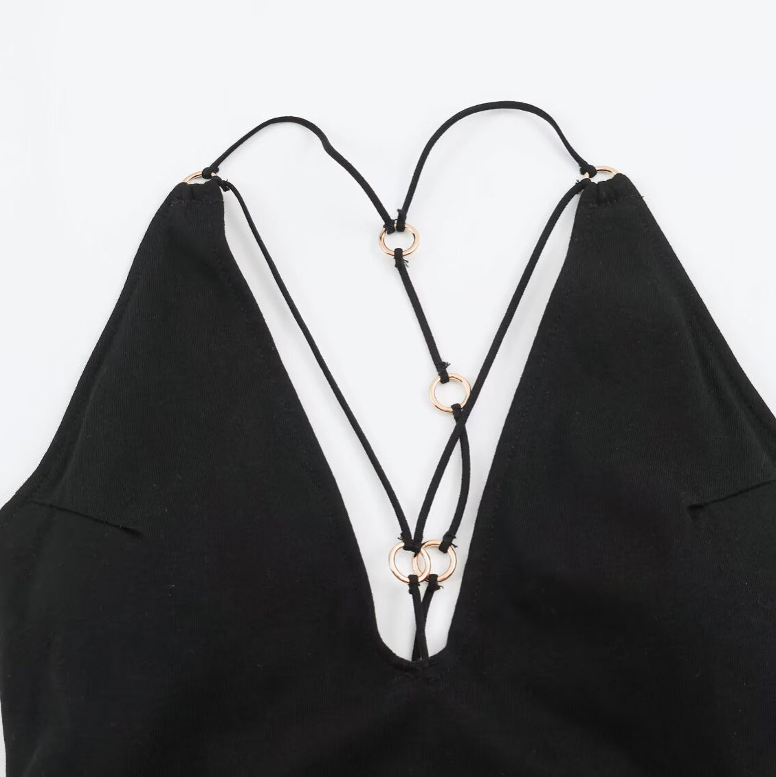 V-neck Tummy-flattering Figure-hugging Jumpsuit