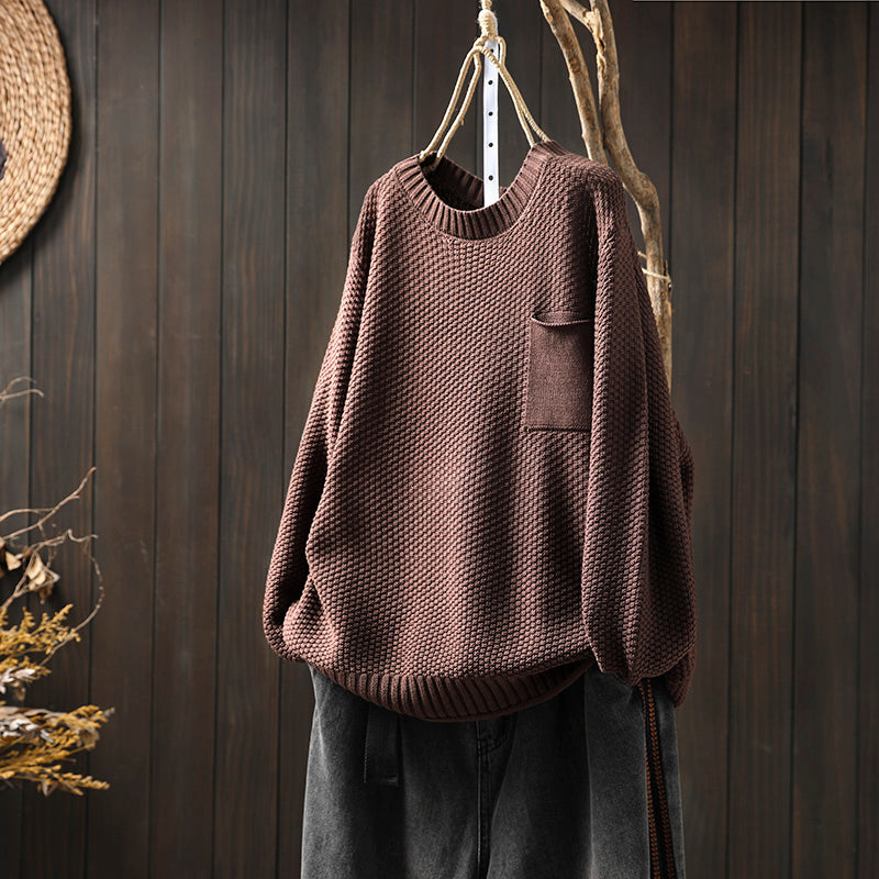 Womens Relaxed Figure-flattering Versatile and Stylish Knit Sweater