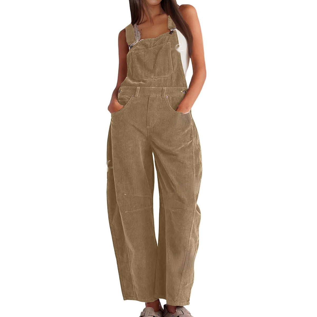 Chic Casual Loose Fit Women's Bib Jumpsuit