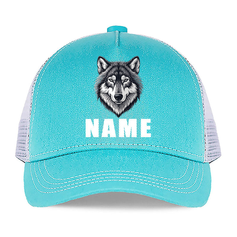 Custom Cartoon Wolf Baseball Cap for Kids with Adjustable Fit