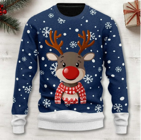 3D Printed Striped Crew Neck Pullover Sweatshirt