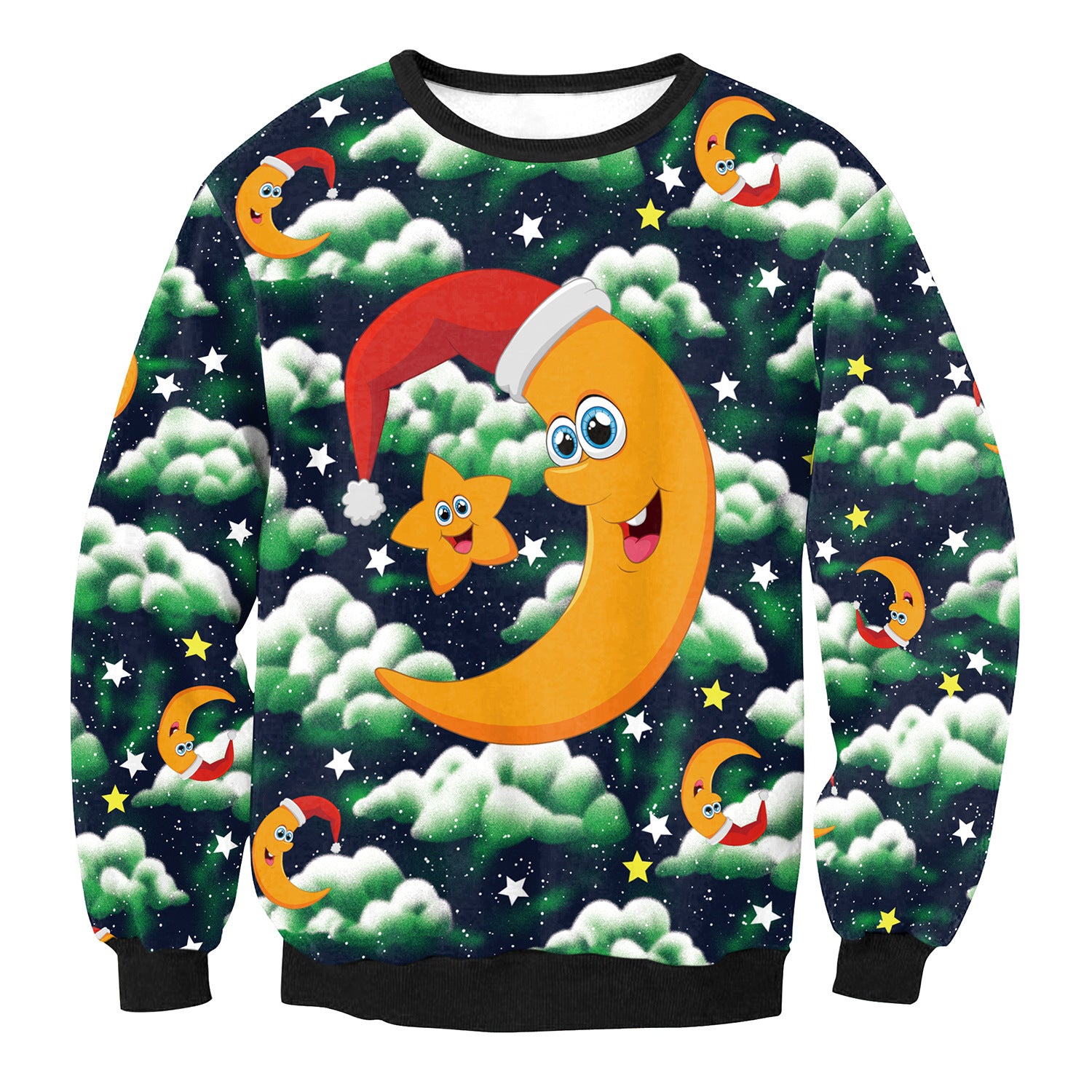Festive Santa Elk Christmas Sweatshirt for Women