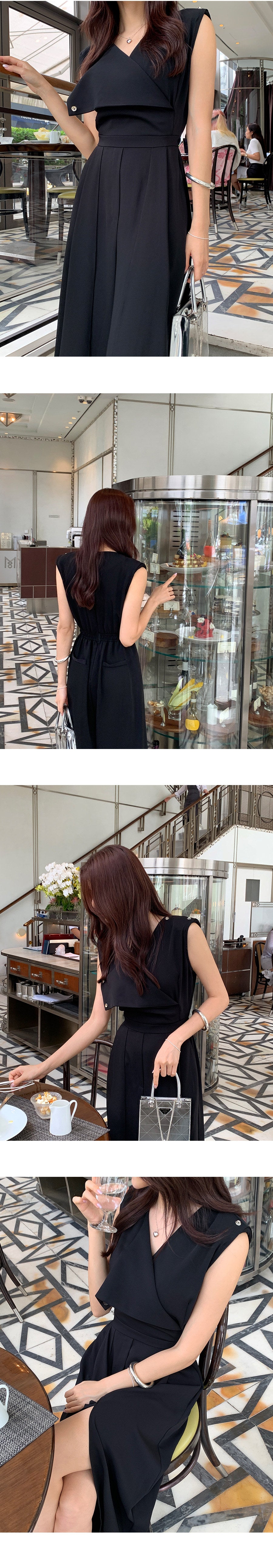 Chic V-Neck Sleeveless Split Leg Jumpsuit