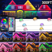 Permanent Outdoor Lights, IP67 Waterproof, RGB LED Eaves Light for Halloween, House Roof, Christmas, Holiday, Party, Daily Lighting, Outdoor Lights Waterproof, Rope Lights Outdoor Waterproof, Holid...