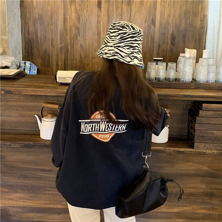 Women's Casual Long-Sleeve Letter Pullover Sweater
