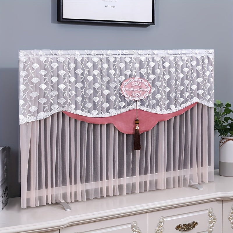Embroidered TV Dust Cover – Stylish Minimalist Design – Fits Perfectly, Non‑Obstructive