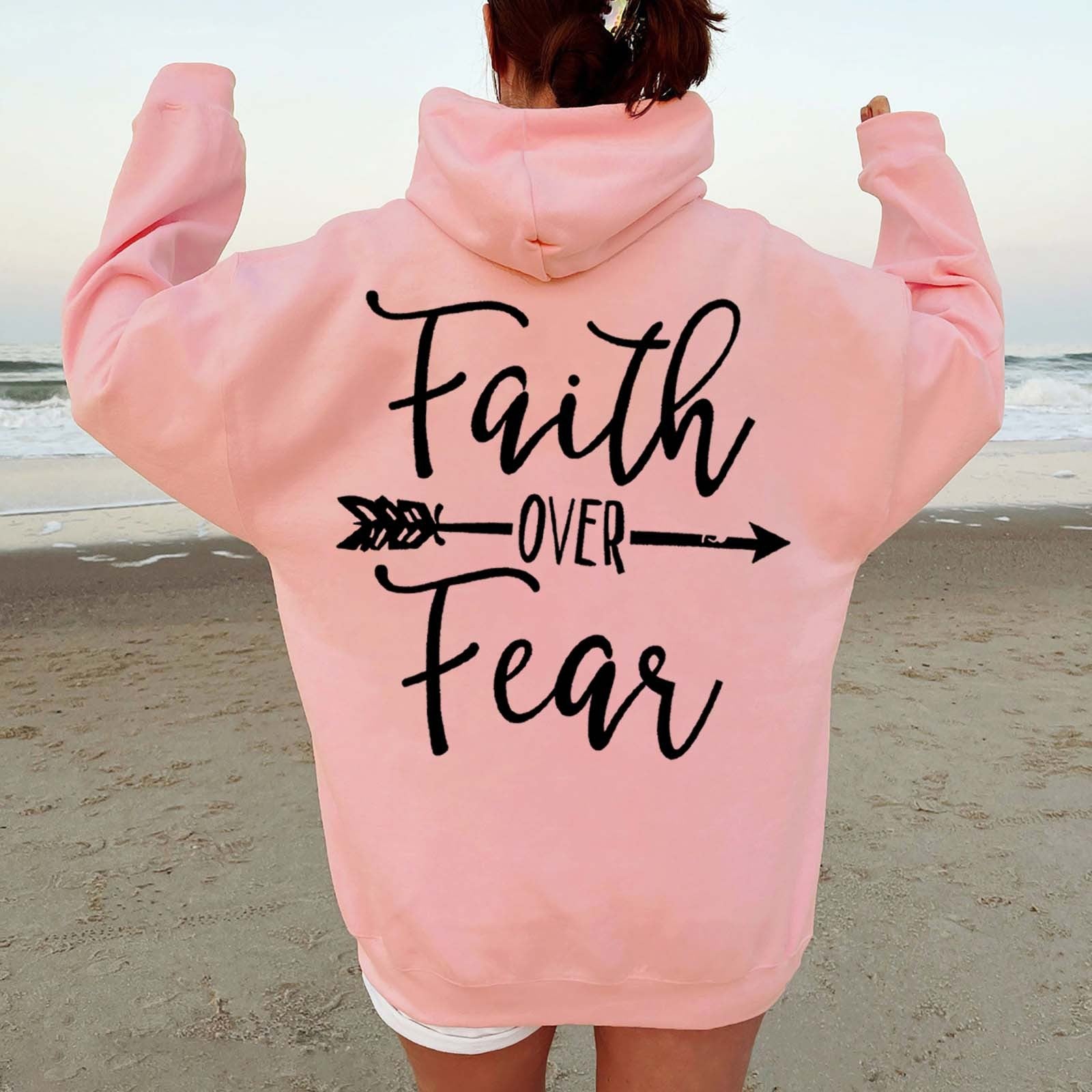 Cozy Fleece Letter Print Kangaroo Pocket Women's Hoodie