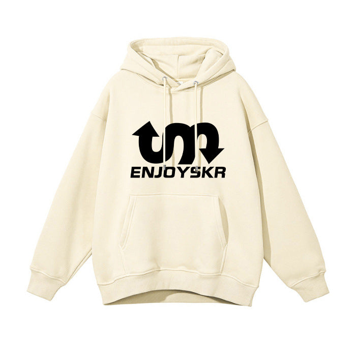 Fleece-Lined Thickened Hooded Couple Pullover Sweatshirt