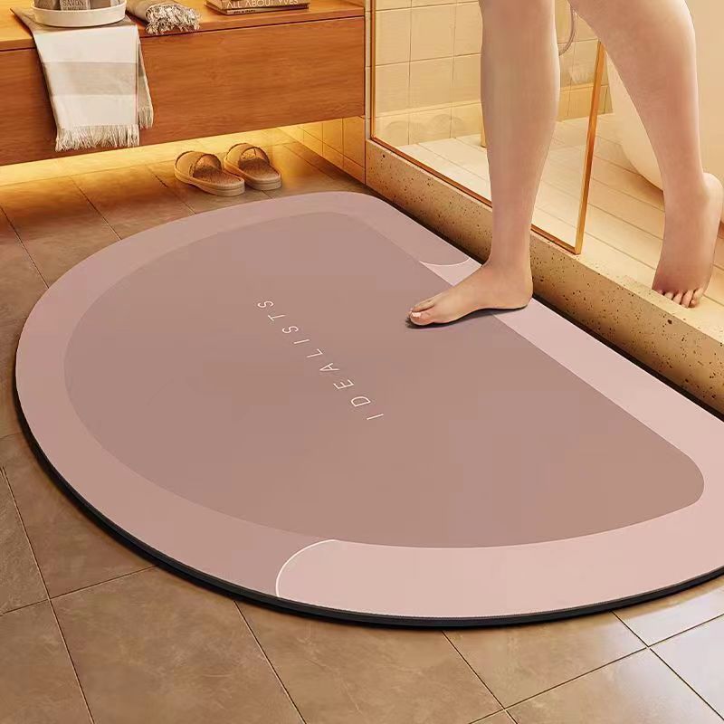 Minimalist Diatomaceous Earth Bathroom Mat for Quick Water Absorption and Drying