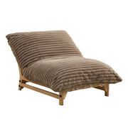 Single Seat Accent Sofa with Corduroy Upholstery in Light Brown