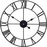 Farmhouse Large Wall Clock Pure Metal Vintage Decorative Large Oversized 36inc (90 cm)Black