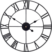 Farmhouse Large Wall Clock Pure Metal Vintage Decorative Large Oversized 36Inc (90 Cm)Black