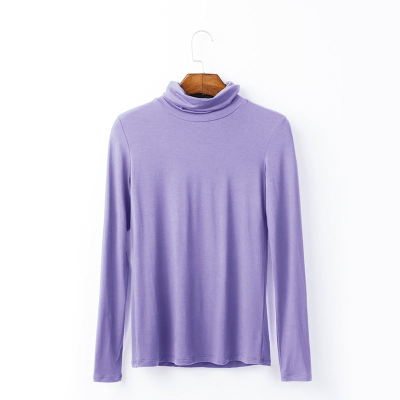 Women's Modal High Collar Long Sleeve T-Shirt