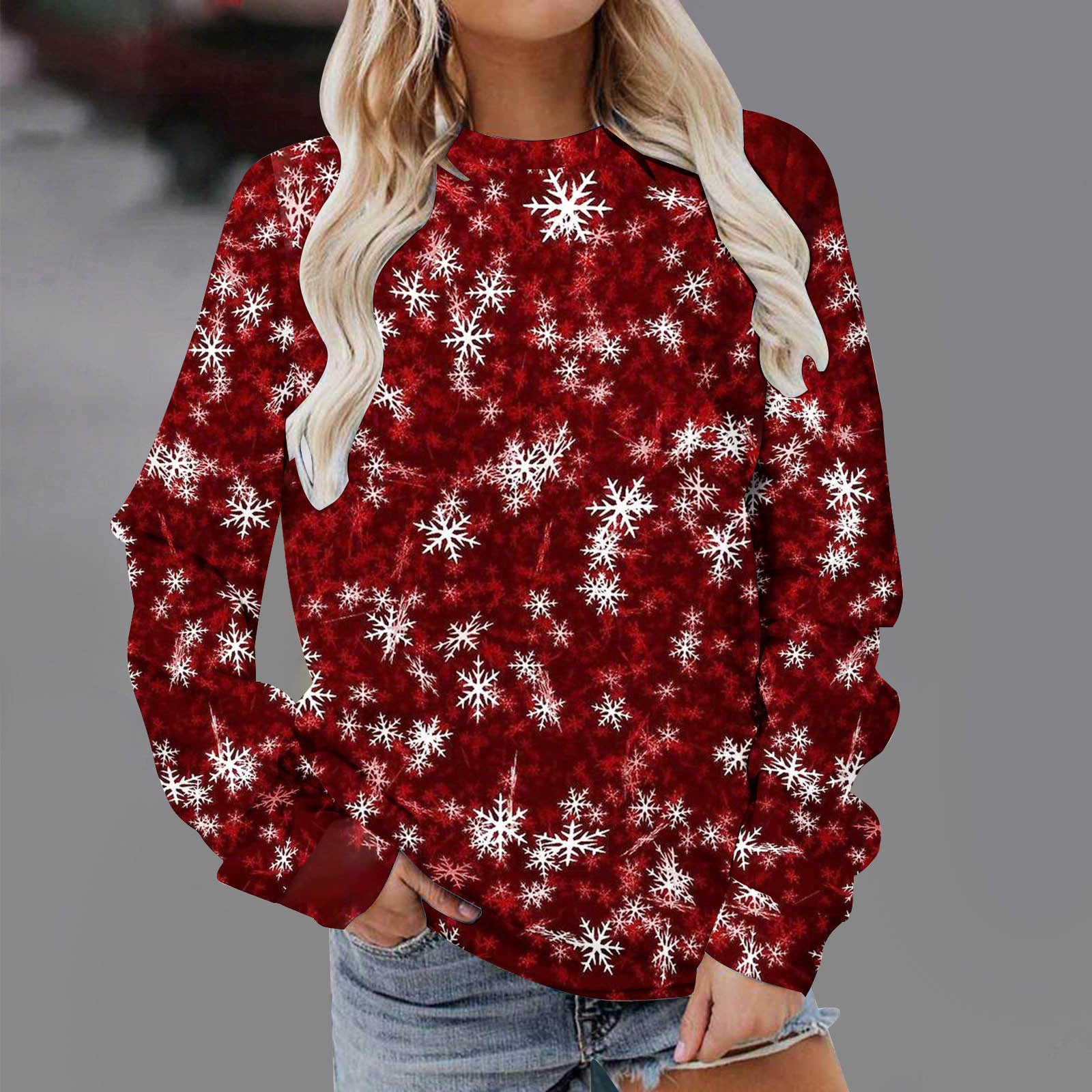 Festive Christmas Print Unisex Pullover Sweatshirt