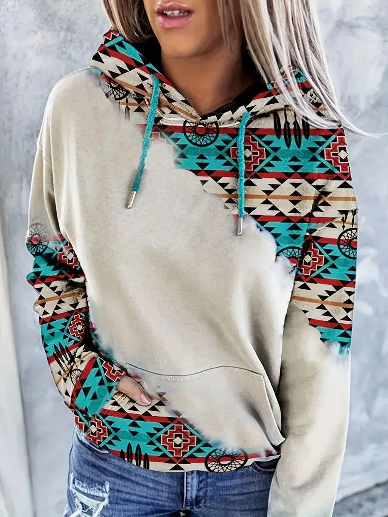 Ethnic Style Women's 3D Graphic Casual Sports Hoodie