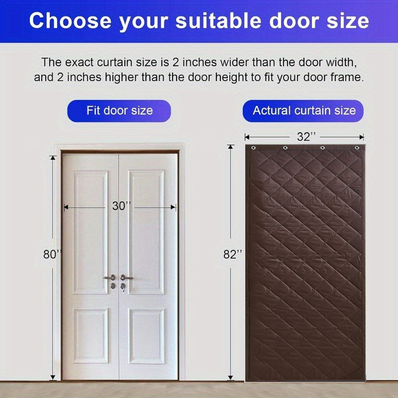 Magnetic Sealed Thick Oxford Insulated Door Curtain, Block Cold Wind Reduce Heating Cost, Soundproof Windproof Door Drape for Home Garage Retail Store