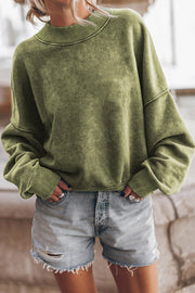 Cozy Solid Color Loose Crew Neck Casual Sweater