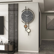 YIJIDECOR Sleek Geometric Wall Clock - Battery-Powered, Metal Construction for Living Room, Bedroom, Office Decor