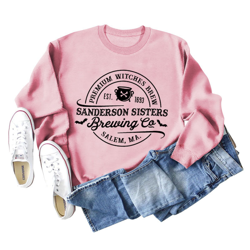 Cozy Alphabet Print Long Sleeve Casual Sweatshirt