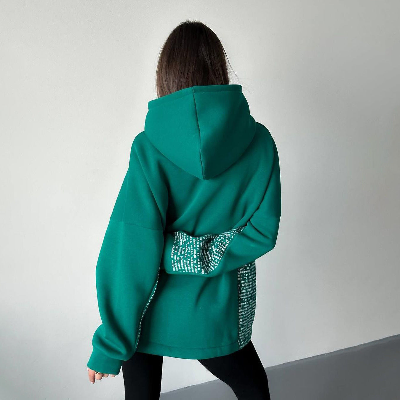 Women's Trendy Cuff Letter Print Hoodie Sweatshirt