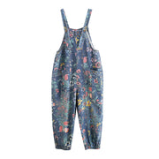 Women's Printed Denim Overalls & Suspender Pants