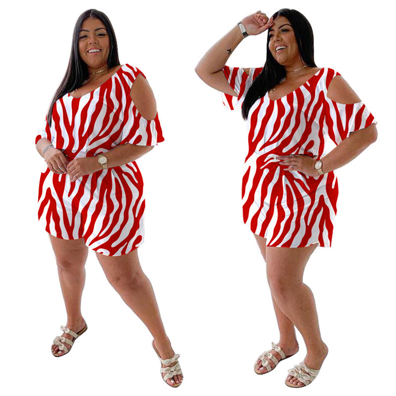 Plus-Size Casual Loose Solid Jumpsuit