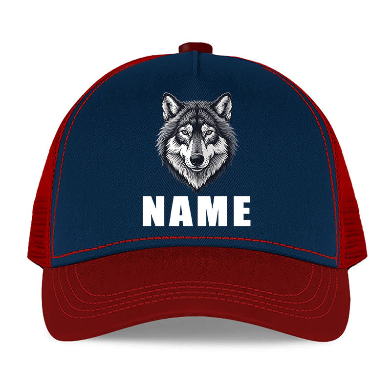 Custom Cartoon Wolf Baseball Cap for Kids with Adjustable Fit