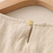 Hand-Painted Lotus Ink-Wash Linen Dress