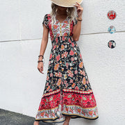 Ethnic-style Printed Midi Split Dress