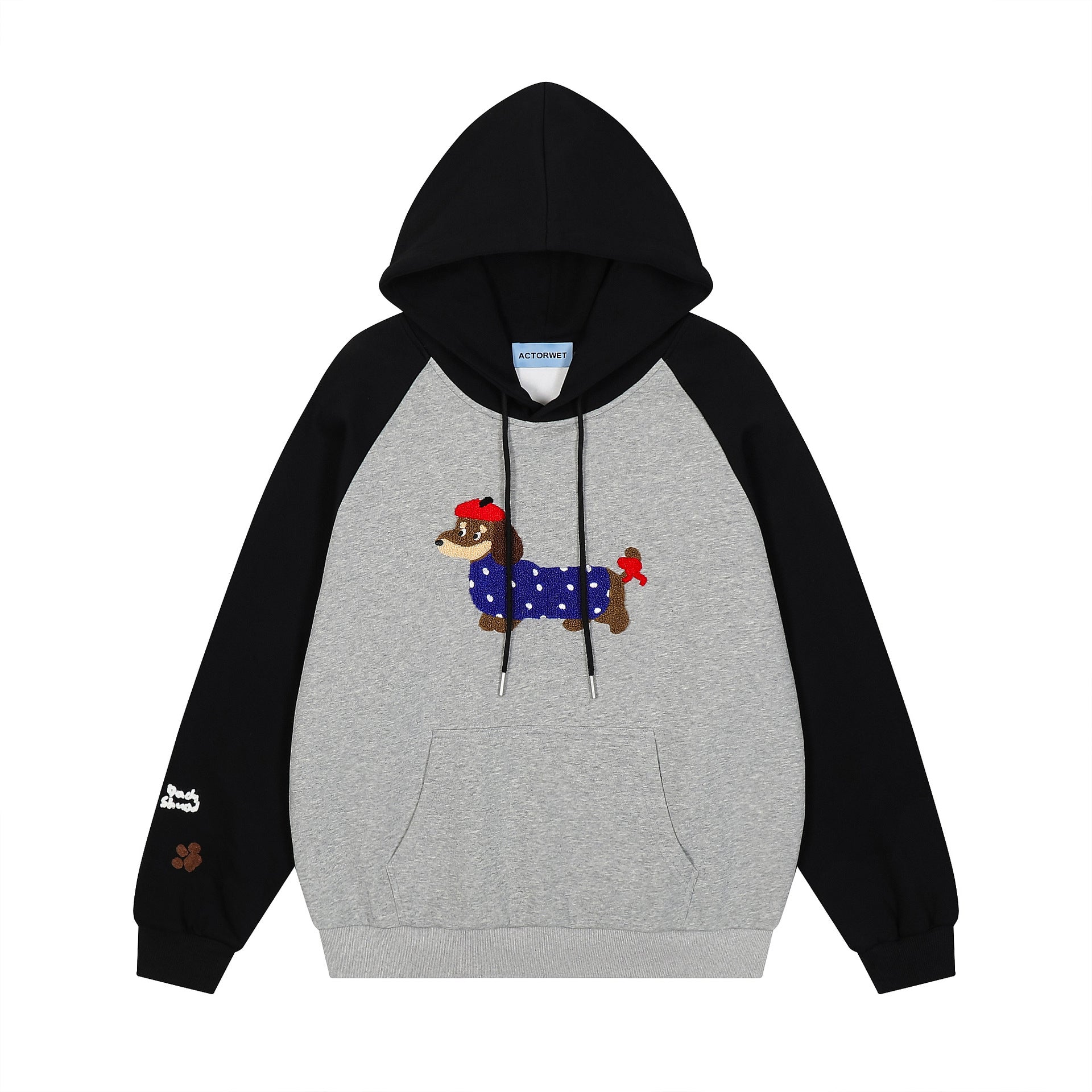 Cozy Embroidered Dog Casual Loose Hoodie