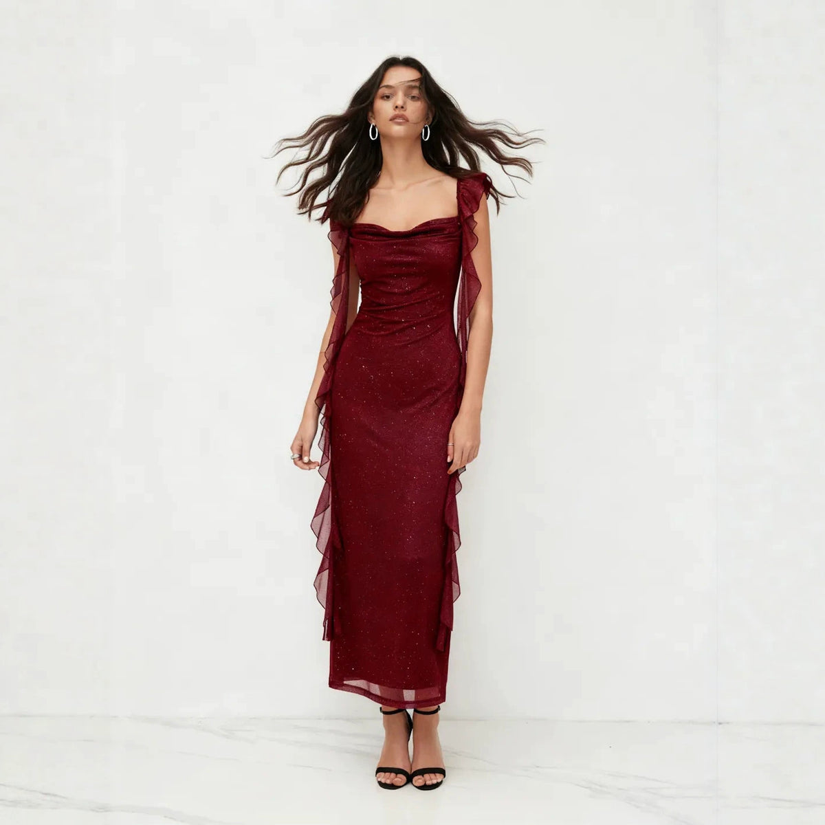 Sequin Mesh Ribbon Dress for Women