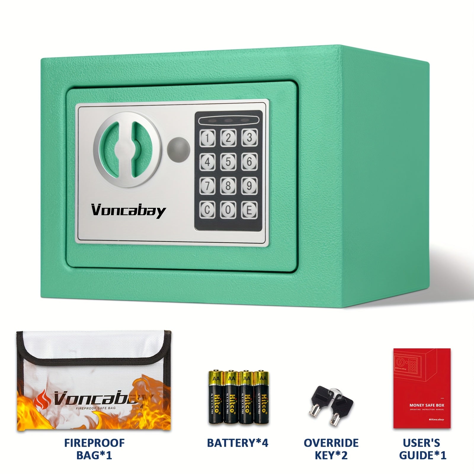 Heavy-Duty Fireproof Steel Safe with Cash Bag | Secure Home Safe Box with Keypad & Key Lock, Ideal for Storing Money, Documents, and Valuables