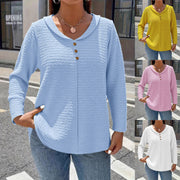 Elegant Loose-Fit Doll Collar Button‑Up Top – Mid Length, Multiple Colors