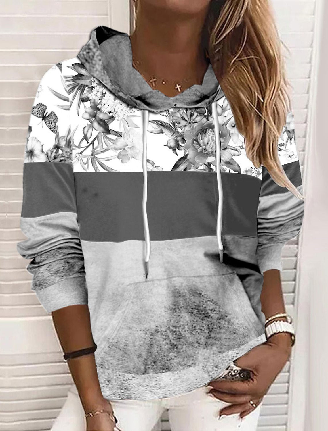 Cozy Drawstring Loose Long-Sleeve Pullover Sweatshirt