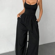 Minimalist Solid Color Sling Jumpsuit for Women