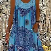 Lace Casual Dress New Style for Women Digital Print with Off-shoulder Design