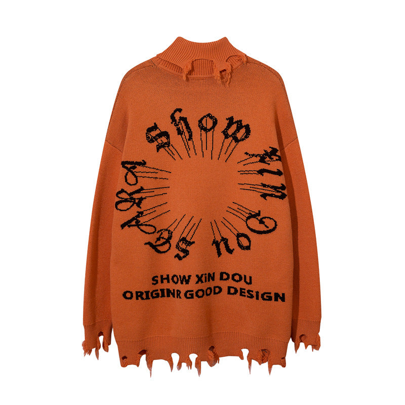 Cozy Printed Streetwear Pullover Sweater
