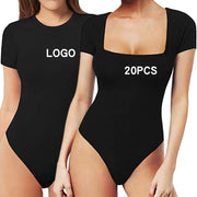 European And American Womens Off-shoulder Bodycon Jumpsuit Solid Color