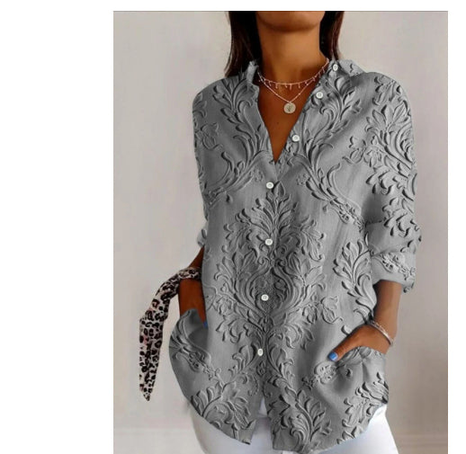 Women's 3D Digital Printing Fashion Long Sleeve Shirt