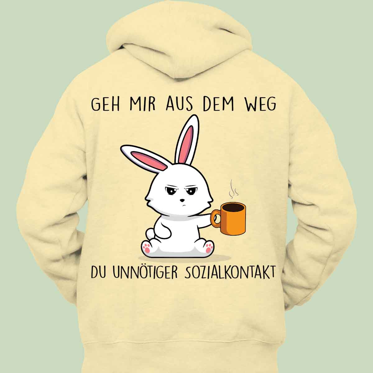 Cute Kitchen Rabbit Unisex Hoodie with Back Print