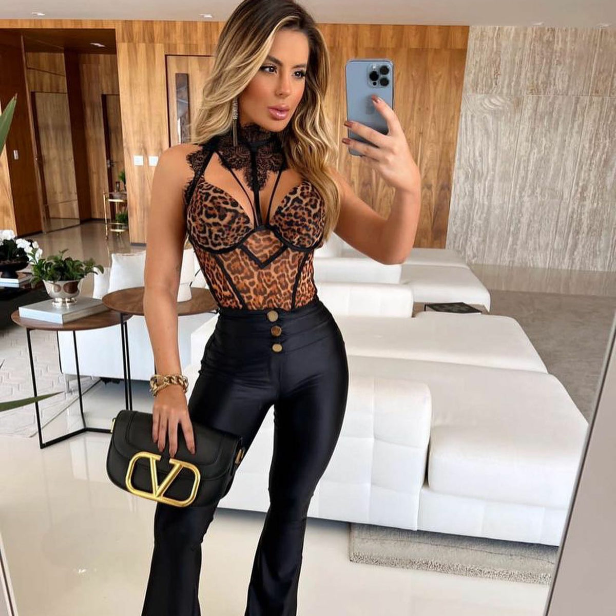 Lace Leopard Print Clubwear Romper