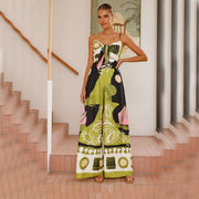 Casual Fashion Printing Chest Strap Jumpsuit