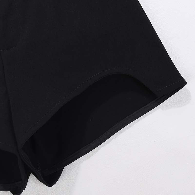 Korean Style High-Waist Casual Jumpsuit Shorts