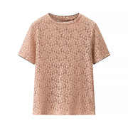 Breathable Lace Round-Neck Top – Light, Flattering Fit